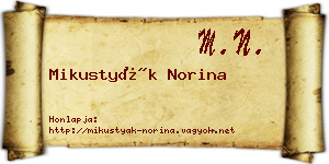 Mikustyák Norina névjegykártya